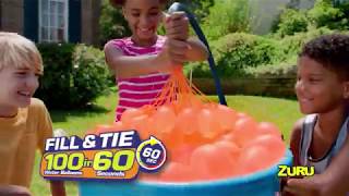 New ZURU Bunch O Balloons | FILL \u0026 TIE 100 Water Balloons in just 60 Seconds! | Neighborhood Battle!