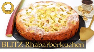 Schneller RHABARBERKUCHEN mit fruchtig-saftigem Teig