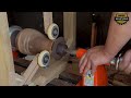 turning a vase with thin wooden inserts woodturning