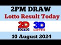 Lotto Result Today 2pm draw 10 August 2024 Swertres Ez2 PCSO live