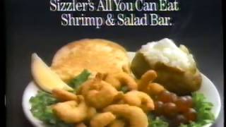 1989 Sizzler All you can eat Restaurant TV Commerical