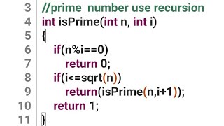 Prime number using Recursion