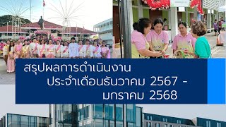 ผลการดำเนินงาน สกร ระดับอำเภอจอมบึง ประจำเดือนธันวาคม 2567 - มกราคม 2568