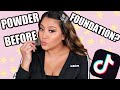 TESTING VIRAL TIKTOK BEAUTY HACK: POWDER BEFORE FOUNDATION?