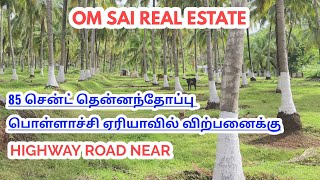 1253) 85 சென்ட் தென்னந்தோப்பு பொள்ளாச்சி ஏரியாவில் விற்பனைக்கு #85centfarmlandforsaleinpollachi