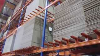 DF Work in progress vertical storage system for corrugated cardboard in Belgium