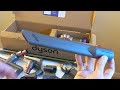 dyson v8 vacuum unboxing with bonus instructions at the end