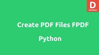 Create PDF files in Python using FPDF