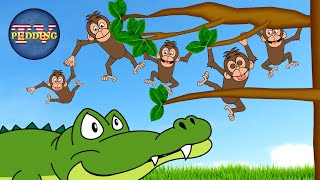 Five Little Monkeys (Teasing Mr. Alligator) | Children's Songs \u0026 Animation