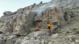 I Built a Secret Cave Shelter in the Rocky Mountains | Solo Survival Camping 🔥