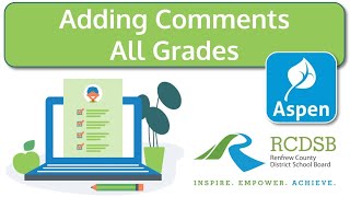 Aspen Report Card Adding Comments—All Grades