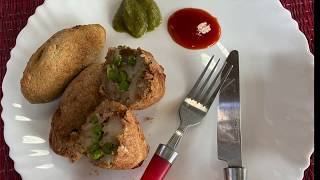 EASY BREAD ROLLS BAKED OR AIR FRIED | ALOO-MATAR OR PANEER STUFFED BREAD ROLL