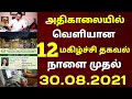 அதிகாலையில் வெளியான 7 மகிழ்ச்சி தகவல் நாளை முதல் தமிழகம் முழுவதும் 30.08.2021