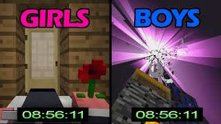 how boys vs girls speedrunning minecraft