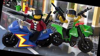 Motor Gang Money Truck Robbery Crazy Bank Heist Lego Police Catch the Crooks Stop Motion Animation