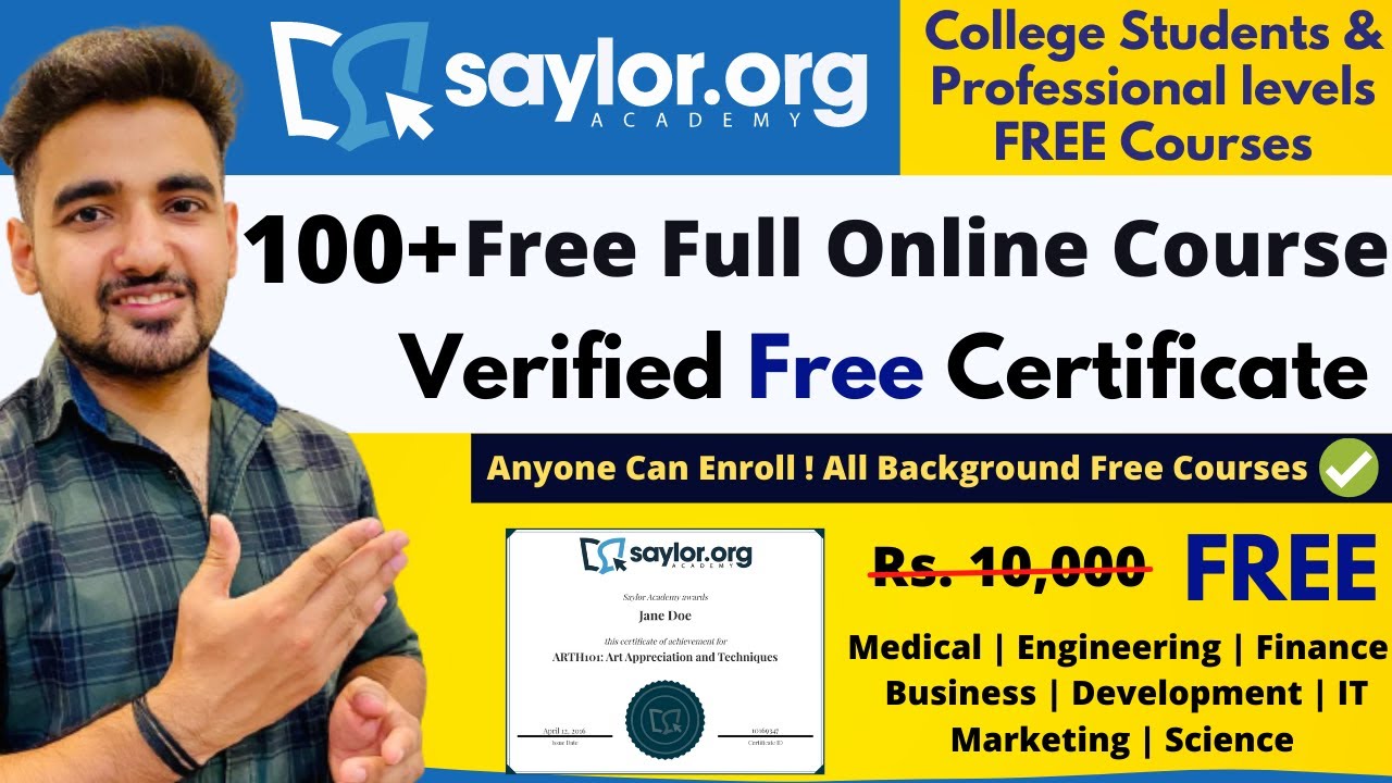 Saylor.Org Offering 100+ Free Degree Courses | Verified Free ...