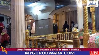 ☬ 22-Feb-2025 LIVE !! Gurudwara Sahib B Block Kalka Ji (Evening) | 🔴 MyGurudwara.com