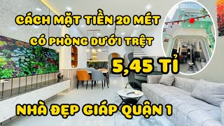 BÁN NHÀ ĐẸP GẦN QUẬN 1 , CÁCH MẶT TIỀN 20 MÉT , HẺM THÔNG CÓ PHÒNG NGỦ DƯỚI TRỆT , FULL NỘI THẤT