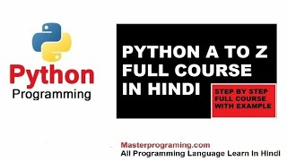 Python Full Course In Hindi - All In One Python Course