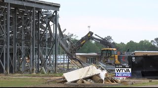 Amory High School football stadium torn down after the recent tornado