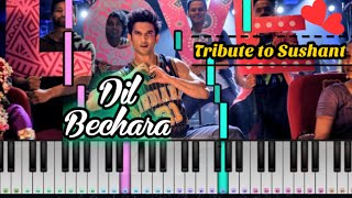 Dil Bechara Song Piano Tutorial | Tribute to Sushant Singh Rajput | by Mobile Piano