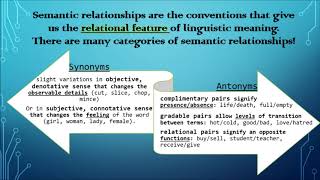 Semantic Relations