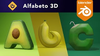 Alfabeto 3D - 36 days of type -  Alphabet A Z
