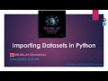 Importing Datasets in Python | CSV, Excel, SQL, JSON | A Beginner's Guide