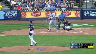 LAD@MIL: Grandal belts a solo homer to deep center