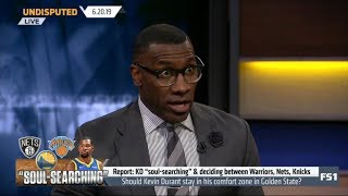 UNDISPUTED | Shannon sharpe REACT to Durant "soul-searching" & decide between Warriors, Nets, Knicks
