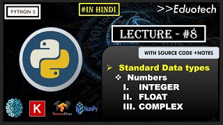 Python tutorial | standard data types | number data type in python | python for beginners | # 9