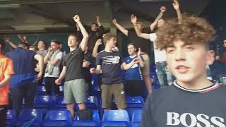 IPSWICH FANS CRAZY CHANTING  IN SECTION SIX ON EASTER MONDAY