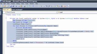 How To Make A Simple Task Manager In Visual Basic 2010 (Works in visual basic 2008)