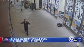 Police looking for person who damaged exhibit cases at SUNY ESF