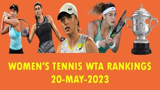 WOMEN'S TENNIS WTA RANKINGS 20-MAY-2023 .#frenchopen #wtatennis