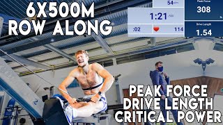 6x500m Row Along | Critical Power Data Collection | Heart Rate, Stroke Length and Peak Force Data