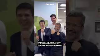 AO LADO DE JOVENS, BOLSONARO FAZ 'DANCINHA' DE TRUMP USANDO BONÉ COM SLOGAN DE CAMPANHA