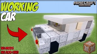 How to make a Working Car in Minecraft | MCPE, Bedrock Edition, Xbox, Windows10 (No Mods)