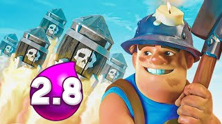 2.8 MINER ROCKET CYCLE DECK -  Clash Royale Gameplay