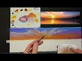 how to paint a sunset part 1. easy oil painting tutorials