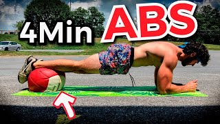 How to Get KILLER ABS with a MEDBALL -  *4 MIN ABS WORKOUT*  (Advanced Level)