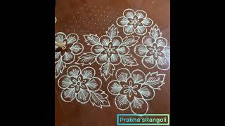 🌟பாரம்பரிய மலர் கோலம் 21x11 dots | Tradional kolam | Prabha| Simple Rangoli Kollangal