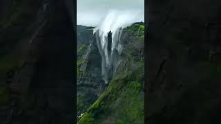 reverse waterfall patan sadawghapur satara nature🌿🍃