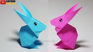 Easy Origami Rabbit - Cara Mudah Membuat Kelinci dari Kertas Origami - Miniatur Kelinci