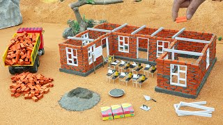 cold winter of students - diy mini tractor school building making with bricks science project