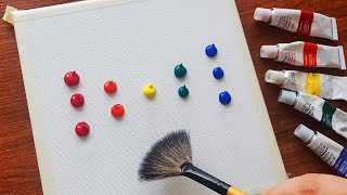 Simple Landscape from Dots｜Rainbow Painting For Beginners｜Relaxing Abstract Demonstration #103