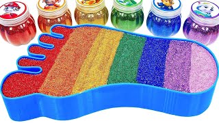 Satisfying Video l How to make Mixing Nail Foot from BathTub & Rainbow Slime Bottle Cutting ASMR