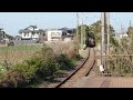 銚子電鉄　外川駅に入る電車と有名美人車掌