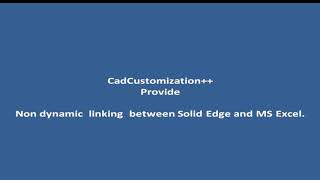 Solid Edge Configurator, Excel based customization