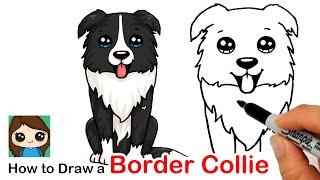 How to Draw a Border Collie Puppy Dog Easy